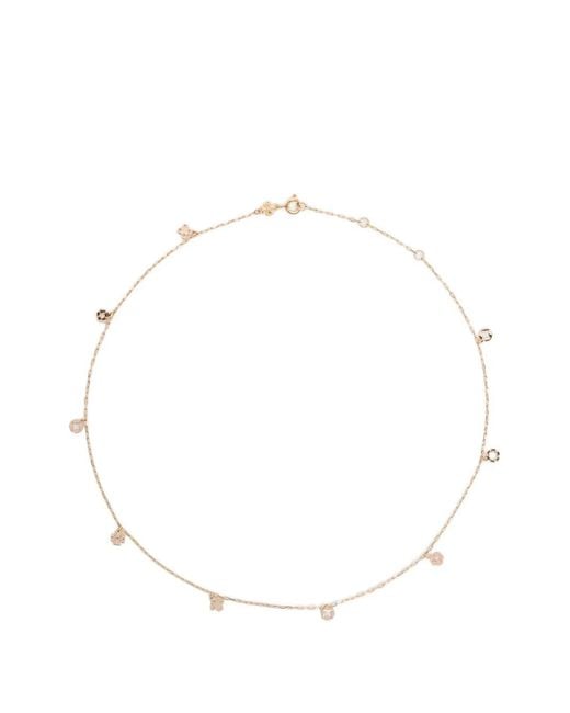 Tory Burch White Forget Me Not Charm Necklace