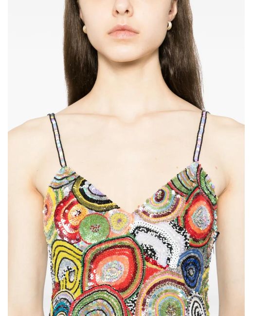 Ashish Verfraaide Mini-Jurk in het White
