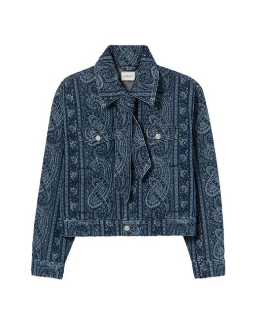 Claudie Pierlot Blue Printed Denim Jacket