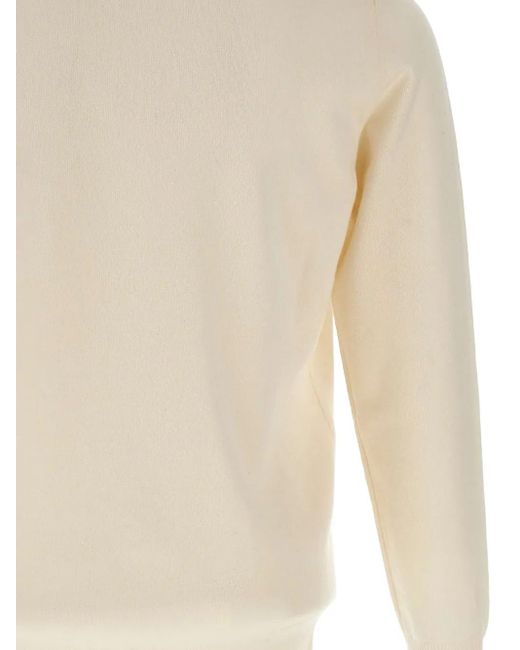 Kangra White Roll-Neck Ribbed-Edge Sweater for men