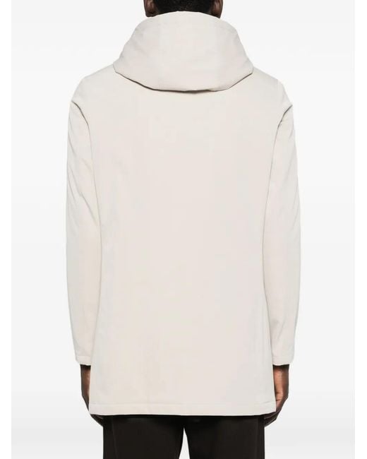 Profuomo White Hooded Parka Coat for men