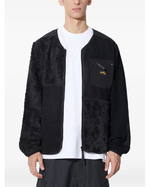 Stan Ray Black Fleece Panelled Zip-Up Jacket for men