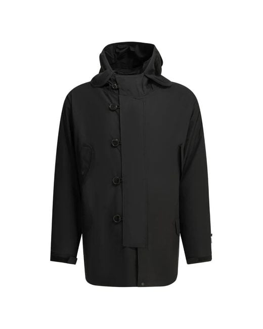 Daiwa Pier39 Black Manteau Boutonné À Capuche for men