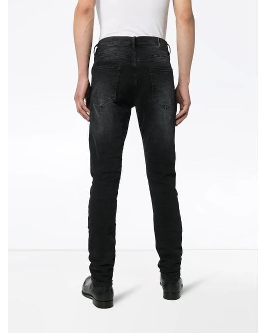 Purple Brand Ausgeblichene Skinny-Jeans in Black für Herren