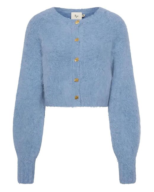 Aje. Blue Celine Buttoned Cardigan