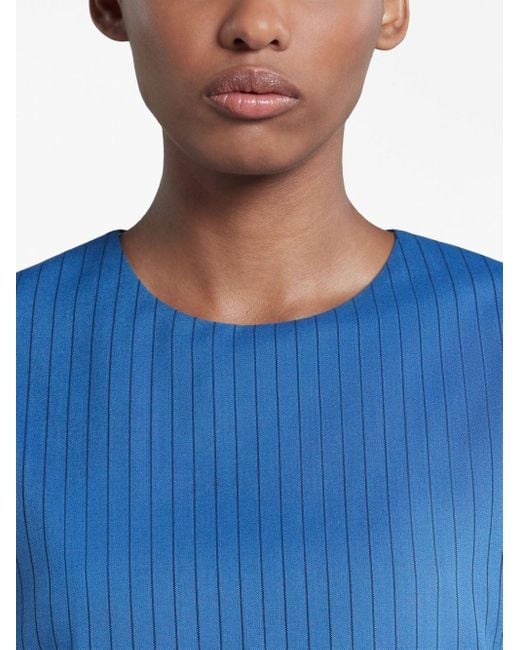 Blusa smanicata con design color-block di Marni in Blue
