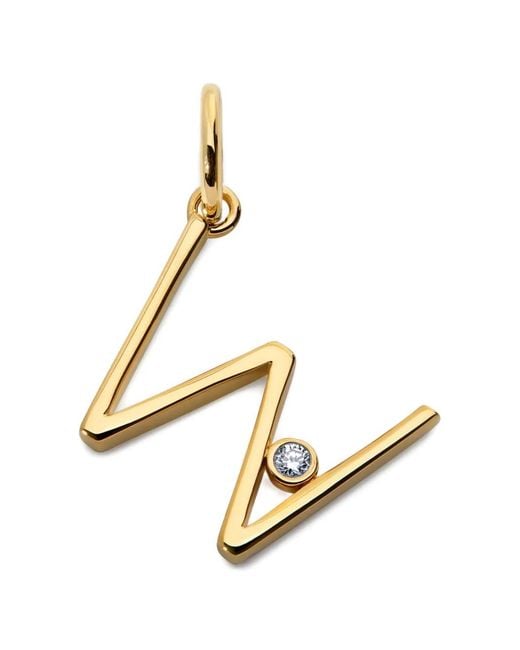 Monica Vinader Metallic Diamond Initial Pendant