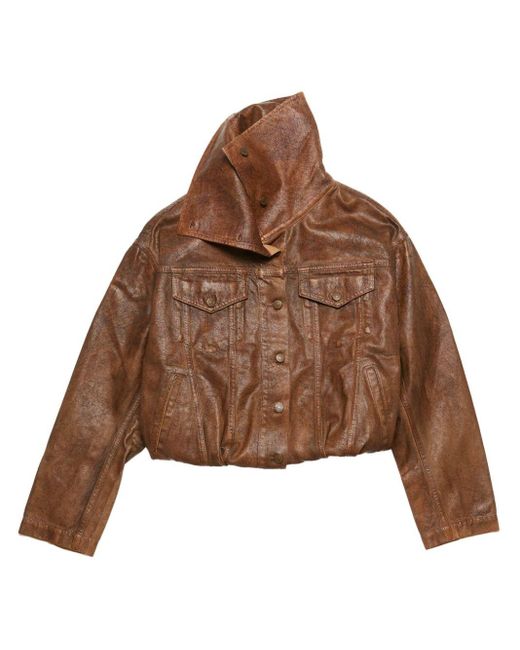 Acne ガーメントダイ デニムジャケット Brown