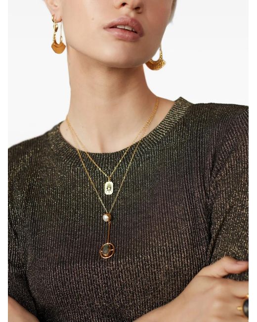 Ottoman Hands Metallic Selma Hammered Drop Earrings