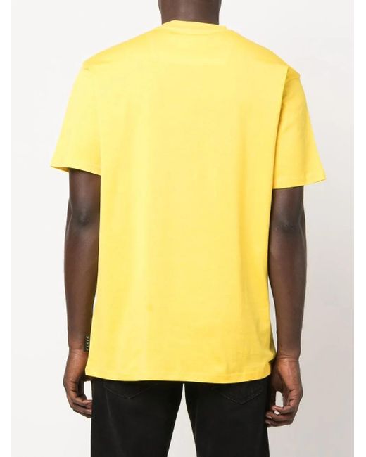 Philipp Plein Yellow Skull-Print Detail T-Shirt for men
