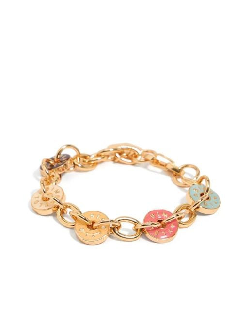 Bimba Y Lola Metallic Logo-Charm Bracelet