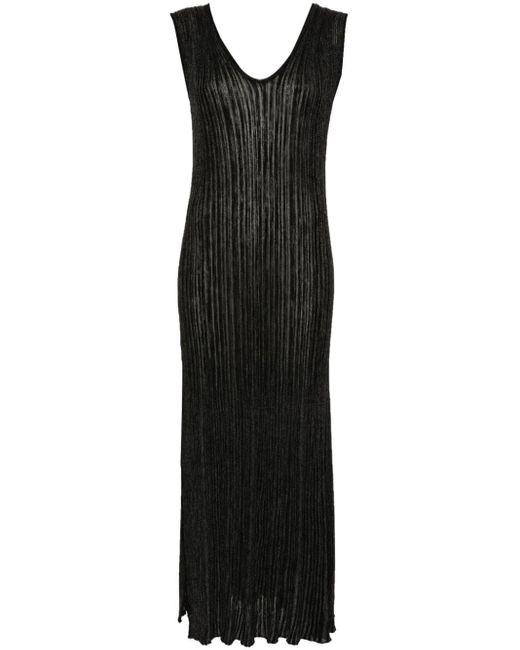 Transit Black Lamé-effect Knitted Maxi Dress