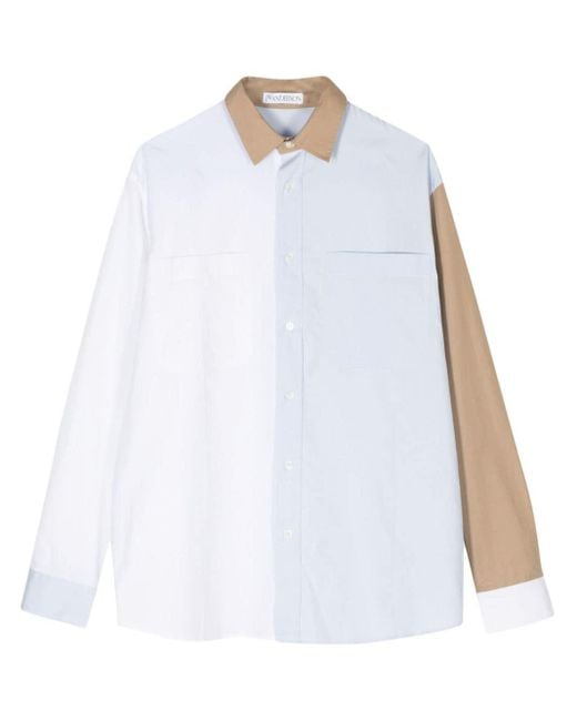 J.W. Anderson White Colour-block Cotton Shirt for men