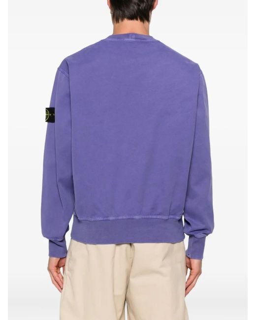 Stone Island Purple Compass-Motif Sweatshirt for men