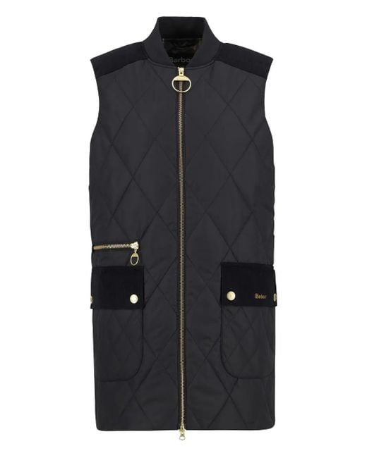 Barbour Black Lydia Diamond-Quilted Gilet