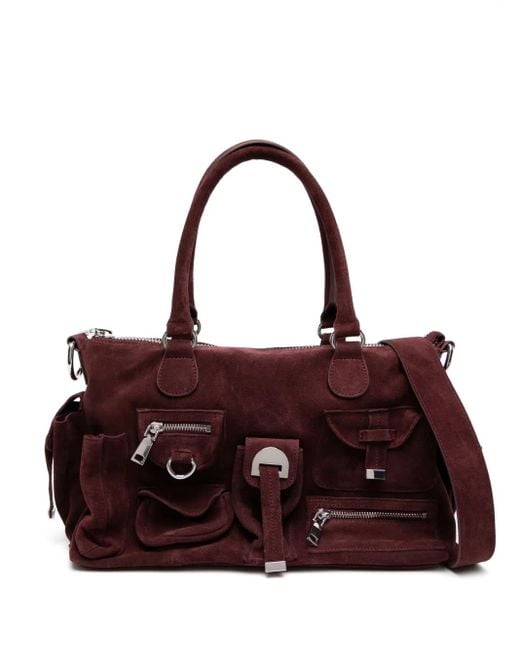 Cynthia Rowley Purple Schultertasche mit aufgesetzter Tasche