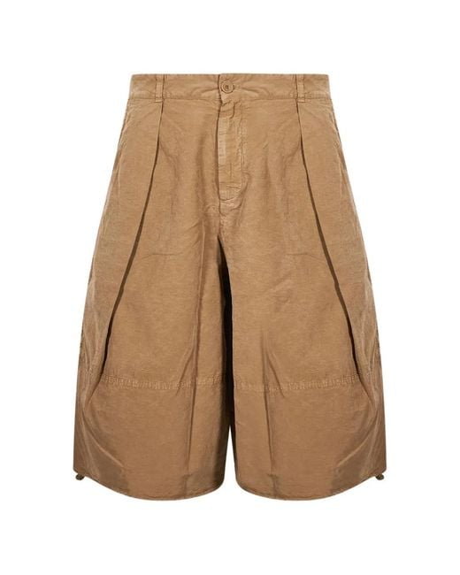 YMC Natural Salba Pleated Shorts