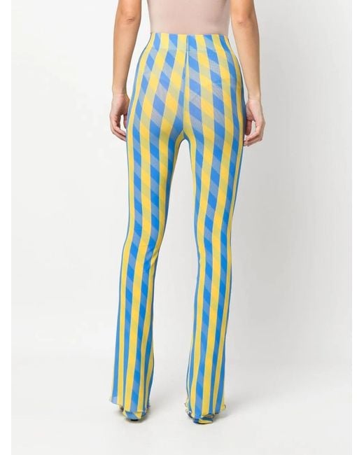 Sunnei Blue Stripe Checked Slim-Fit Trousers
