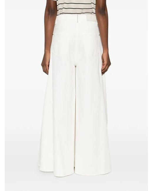 Brunello Cucinelli White Wide-Leg Jeans