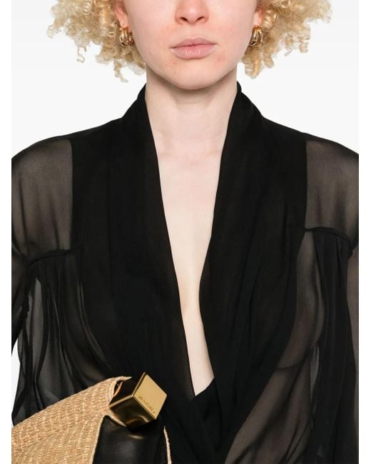 Philosophy Di Lorenzo Serafini Black Bluse Mit Falten