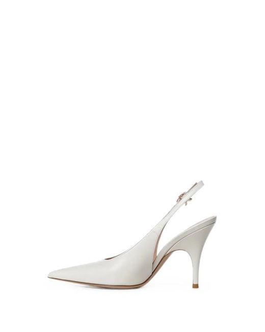 Gianvito Rossi White Pointed-Toe Slingback Pumps