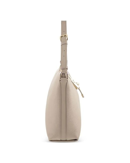 Furla Natural Large Debby Zip Leather Shoulder Bag