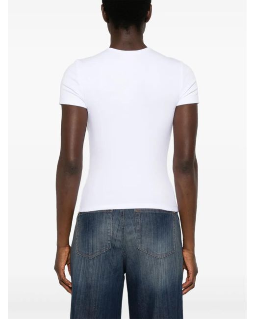 DIESEL White T-Shirt Mit Logo-Patch