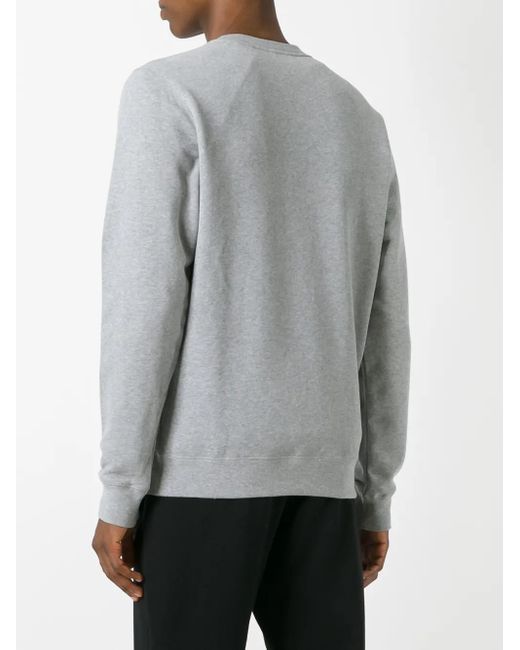 Plain Crew Neck Sweatshirt Sunspel pour homme en coloris Gray