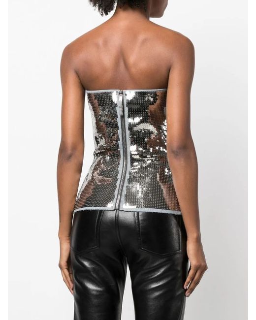 Rick Owens Black Sequin-Embellished Bustier Top