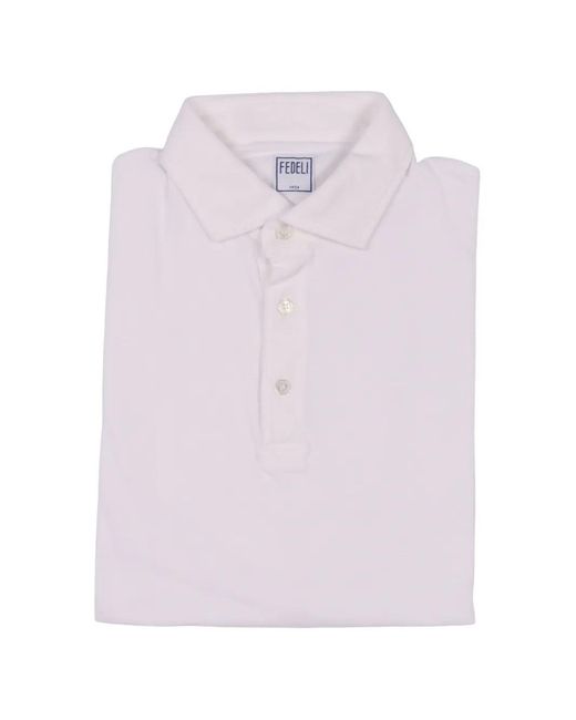 Fedeli Pink Knitted Polo Shirt for men