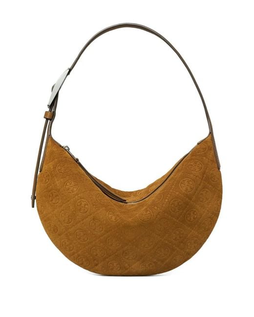 Tory Burch Brown Small Balloon T-Monogram Shoulder Bag