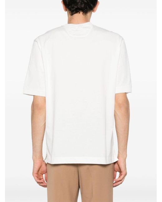 Zegna White Shortsleeved Cotton T-shirt for men