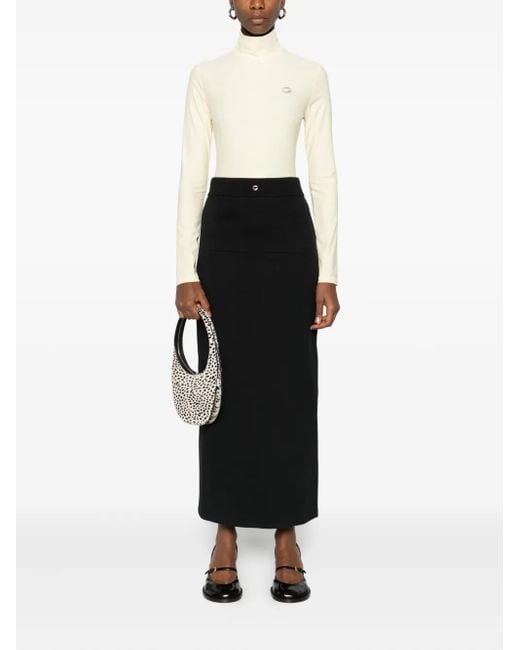 Top A Collo Alto Con Maniche Lunghe di Coperni in Black