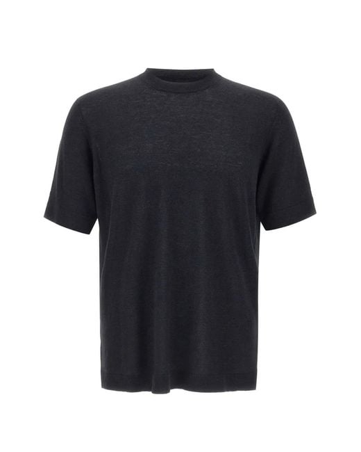 FILIPPO DE LAURENTIIS Black Mélange T-Shirt for men