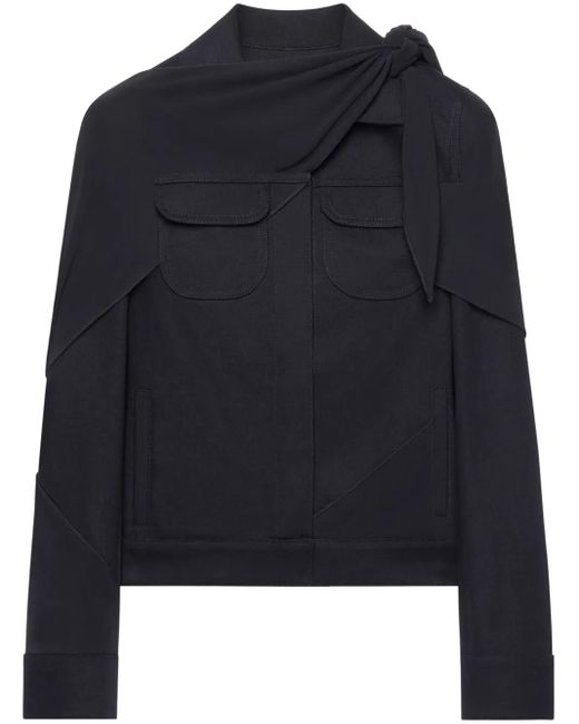 Courreges Black Draped Denim Trucker Jacket