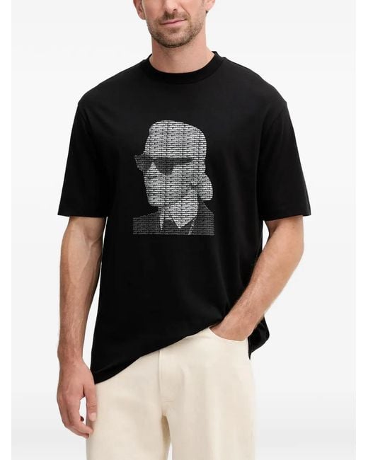 Karl Lagerfeld Black T-Shirt À Imprimé Graphique for men