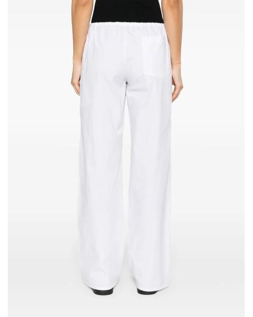 Matteau White Straight-Leg Organic-Cotton Trousers