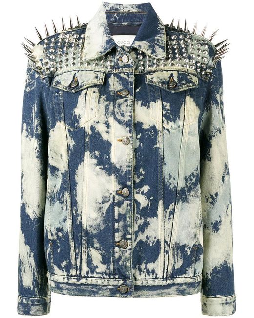 Gucci Spike Embellished Denim Jacket in 