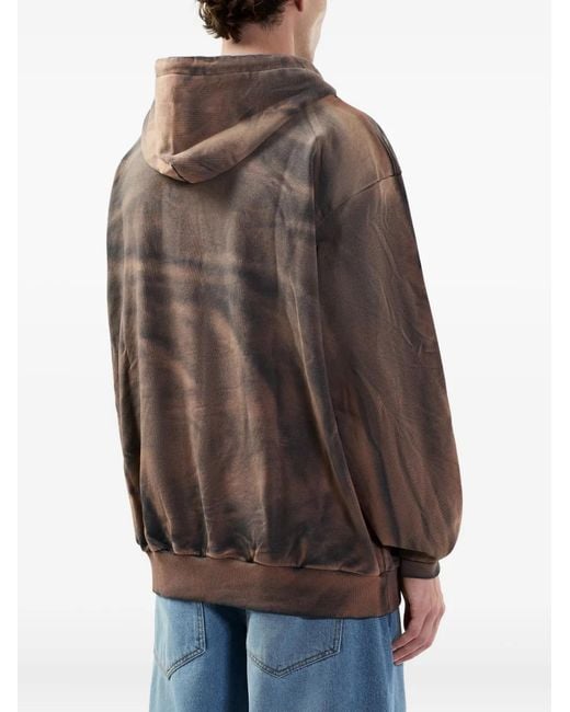 Gcds Brown Logo-Patch Hoodie for men