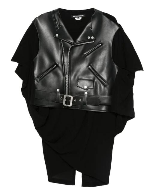 Junya Watanabe Black Drapierte Jacke mit Reißverschluss
