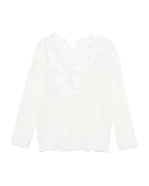 Ermanno Scervino Trui Met Bloemenkant in het White