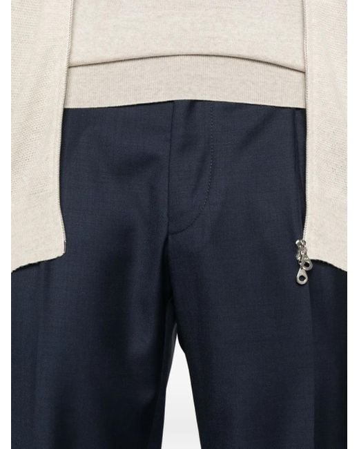 Kiton Blue Elasticated-Waist Trousers for men