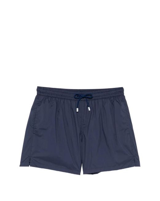 Fedeli Blue Drawstring Elasticated Swim Shorts for men