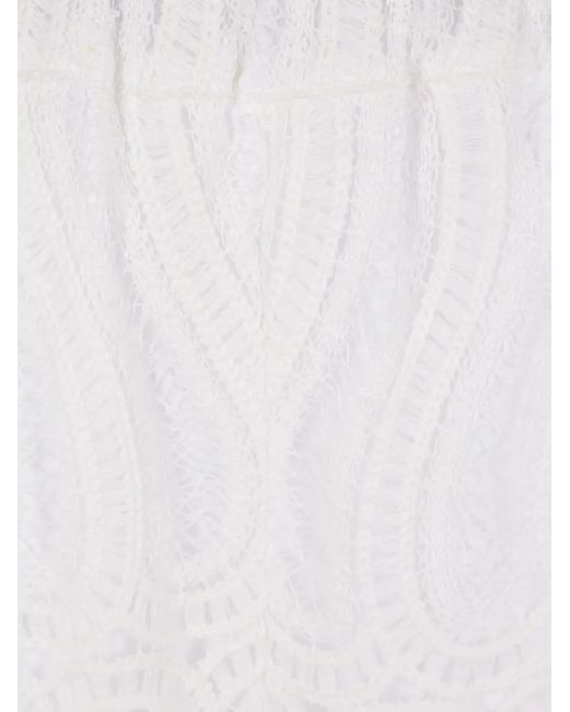 Raquel Diniz White Paisley Lace Trousers