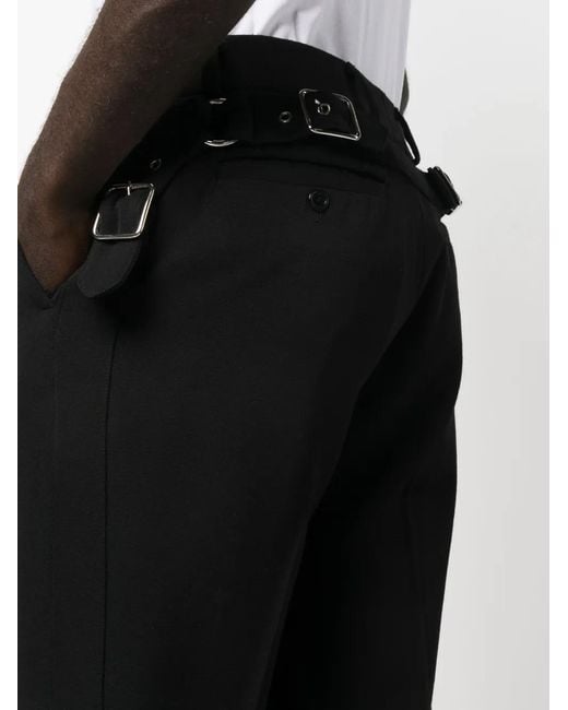Moschino Black Waist-Tabs Tailored Trousers for men