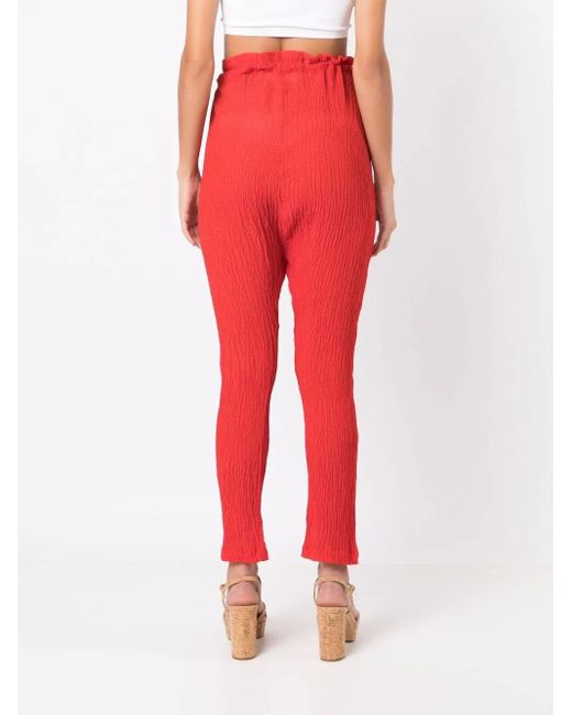Pantaloni Con Effetto Stropicciato di Amir Slama in Red