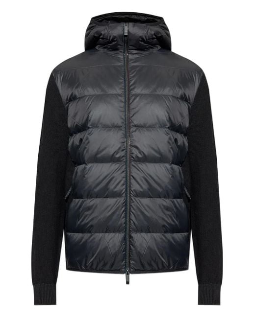 Moncler Black Panelled Hooded Jacket for men