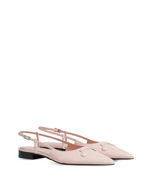 Marni Pink Slingback Pointed-Toe Flats