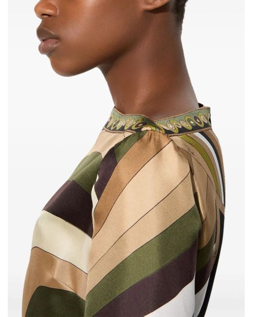 Emilio Pucci Metallic Maxikleid mit Iride-Print