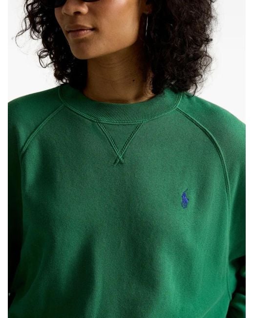 Polo Ralph Lauren Green Logo-Embroidered Sweatshirt